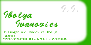 ibolya ivanovics business card